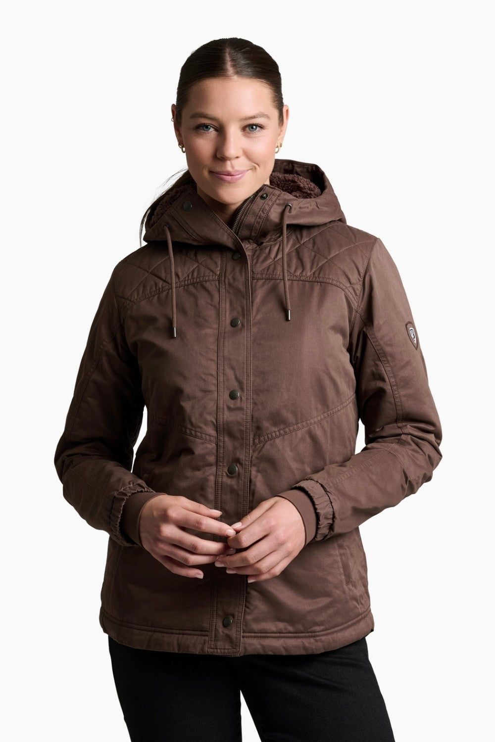 Elevate your outdoor adventure with the KÜHL CELESTE Lined Hoody. MOUNTAIN BORN style crafted with a durable wax-coated exterior for rugged protection against wind and water. A luxurious Italian fleece lining provides cozy warmth and ultimate winter comfort.