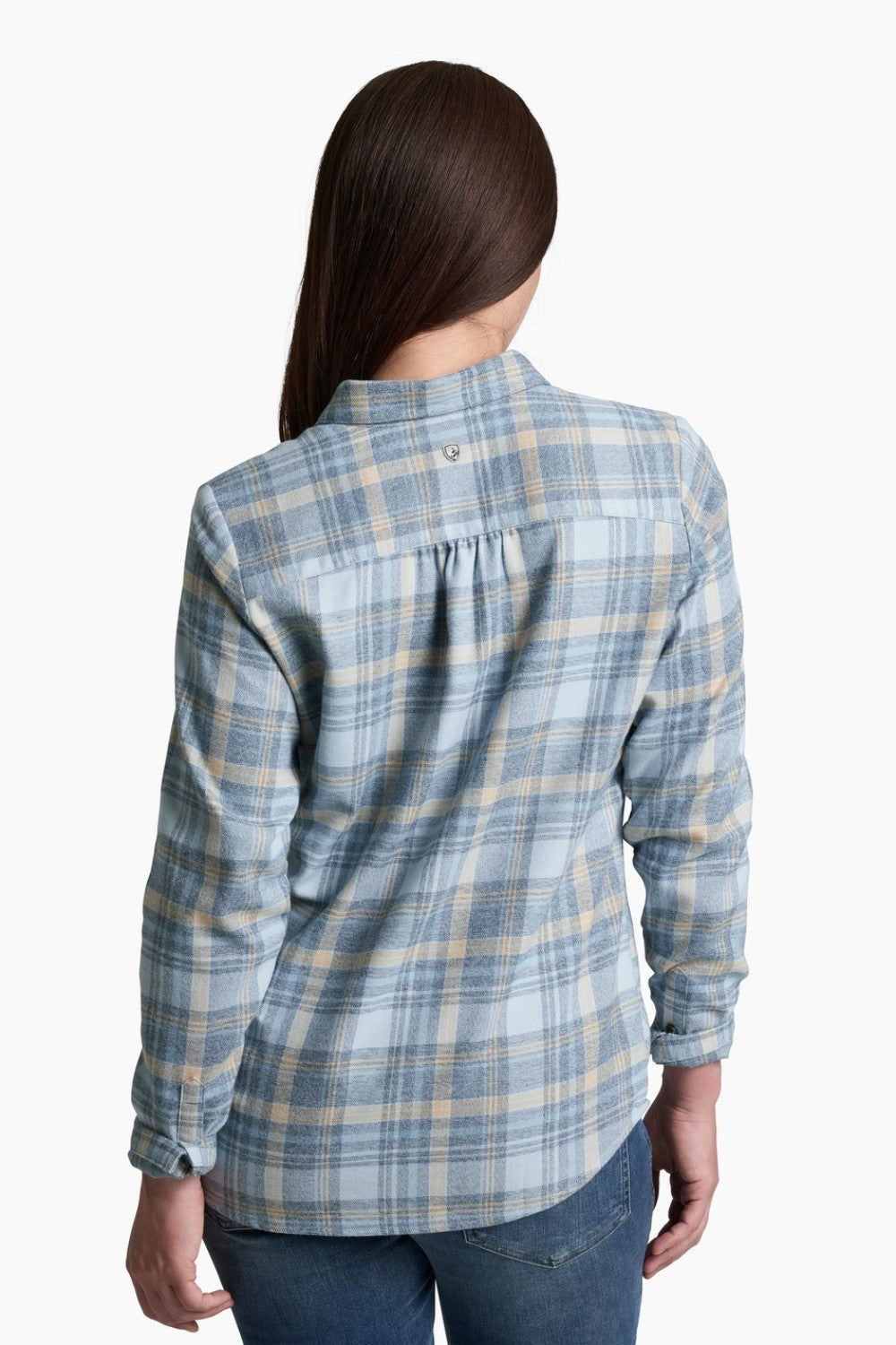 Featuring our double-brushed, ultra-soft flannel and a relaxed, feminine fit, the WHISPER delivers everyday comfort and warmth to any occasion. A dropped shirttail hemline and an oversized chest pocket provide an effortless, casual look that adapts to work or play, indoors or out.