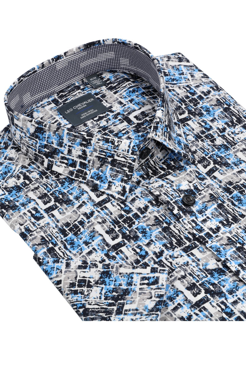 This Leo Chevalier Men's Short Sleeve is crafted from 100% cotton which provides excellent breathability and is non-iron for easy maintenance. The hidden button down collar and tall fit provide a tailored look for any occasion.