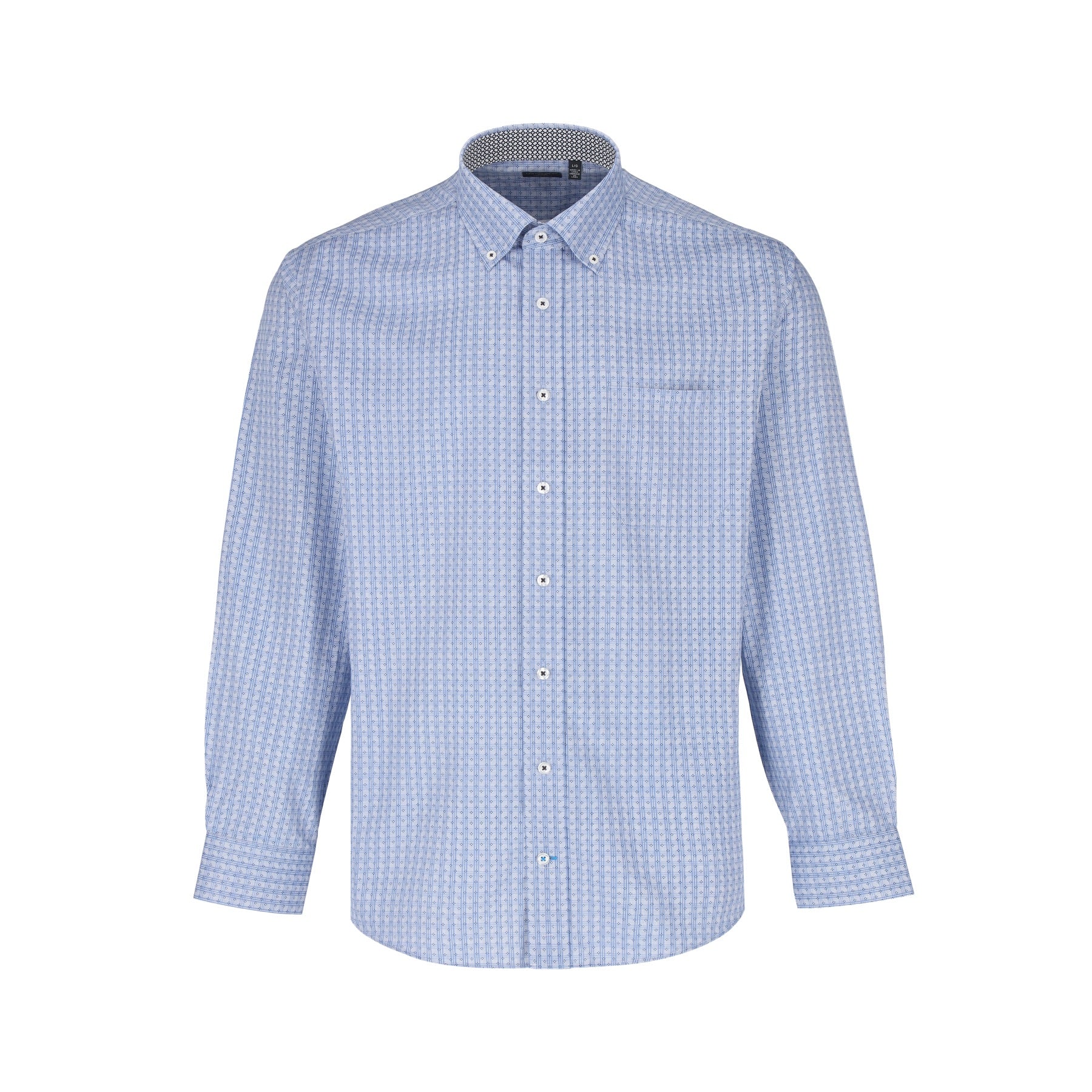100% Cotton Non-IronHidden Button Down Long Sleeve