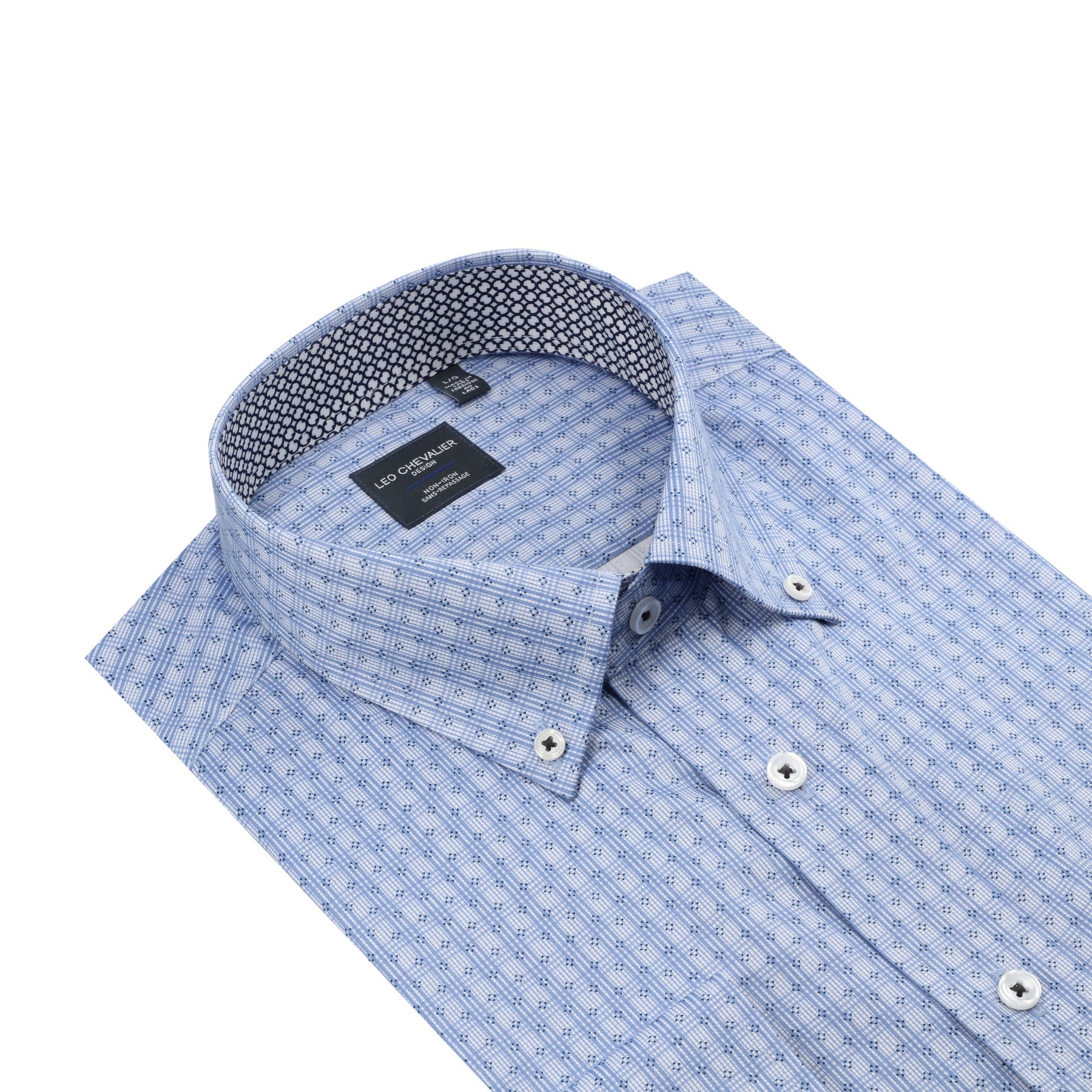 100% Cotton Non-IronHidden Button Down Long Sleeve