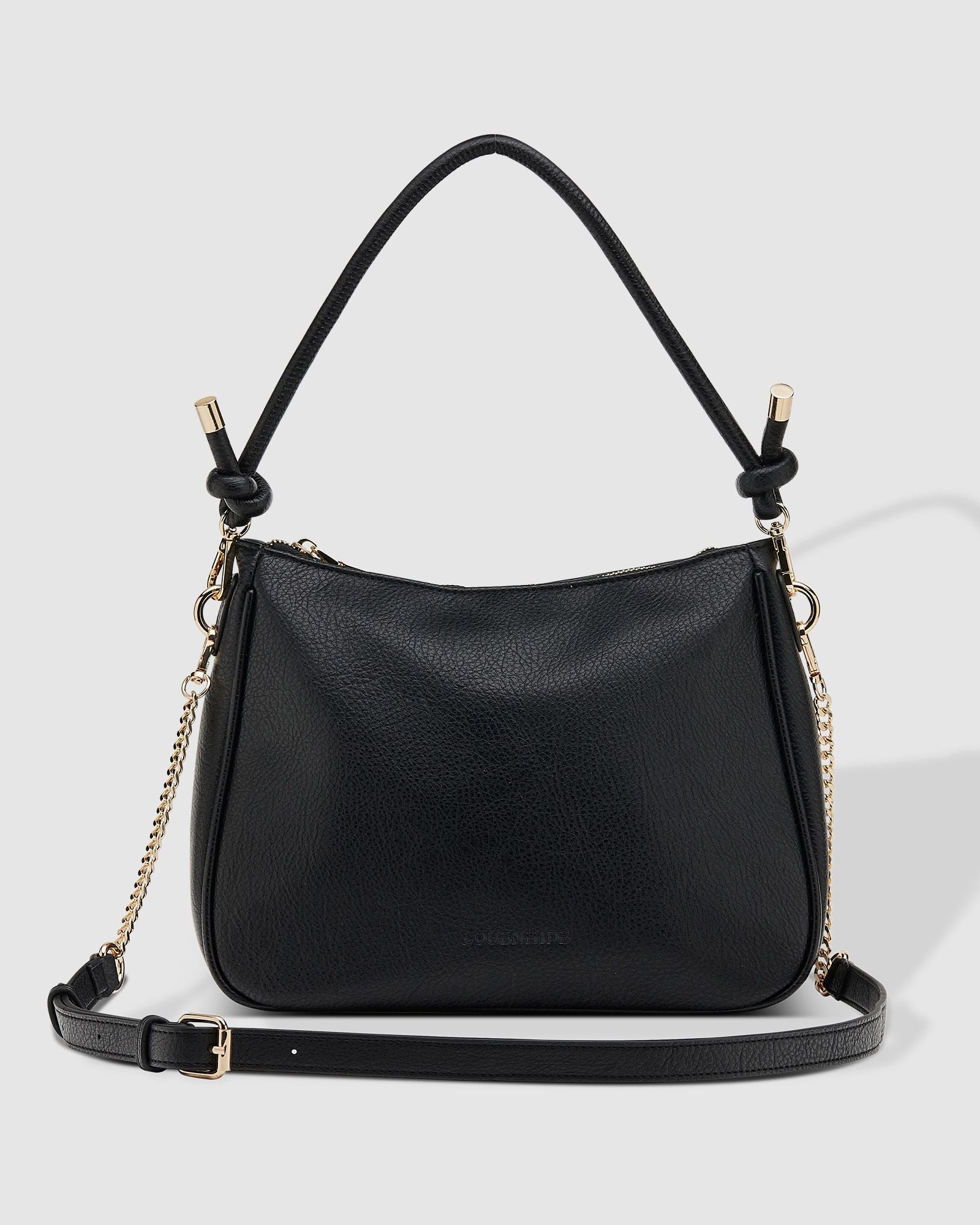 The Louenhide Baby Remi Shoulder Bag is a classic women's everyday bag with elevated style. Designed in a soft and slouchy silhouette with smooth vegan leather, this casual hobo bag is sure to turn heads with its timeless knot detailing strap feature.