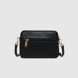The Louenhide Elle Crossbody Bag is the elevated staple your wardrobe has been waiting for. Designed with a compact rectangular silhouette, this triple compartment crossbody bag keeps your essentials streamlined and organized without compromising style. To switch up your look with ease, opt for the gold chain strap to elevate your dressier on-the-go moments or swap to the matching faux leather strap for an casual feel. Adorned with light gold hardware, this multi-zipper crossbody bag is designed to carry