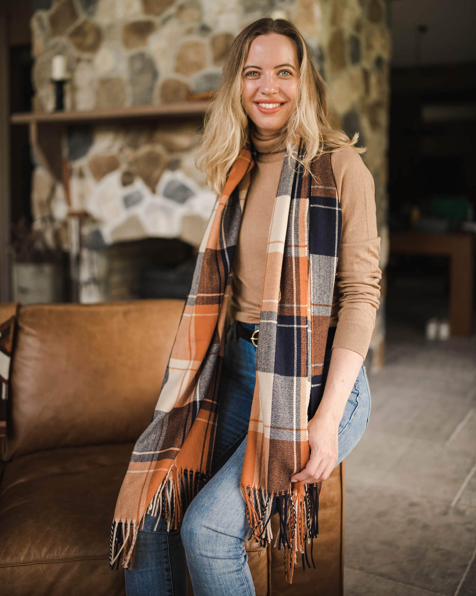 The Louenhide Glasgow Scarf is a timeless tartan pattern in gorgeous winter colourways.