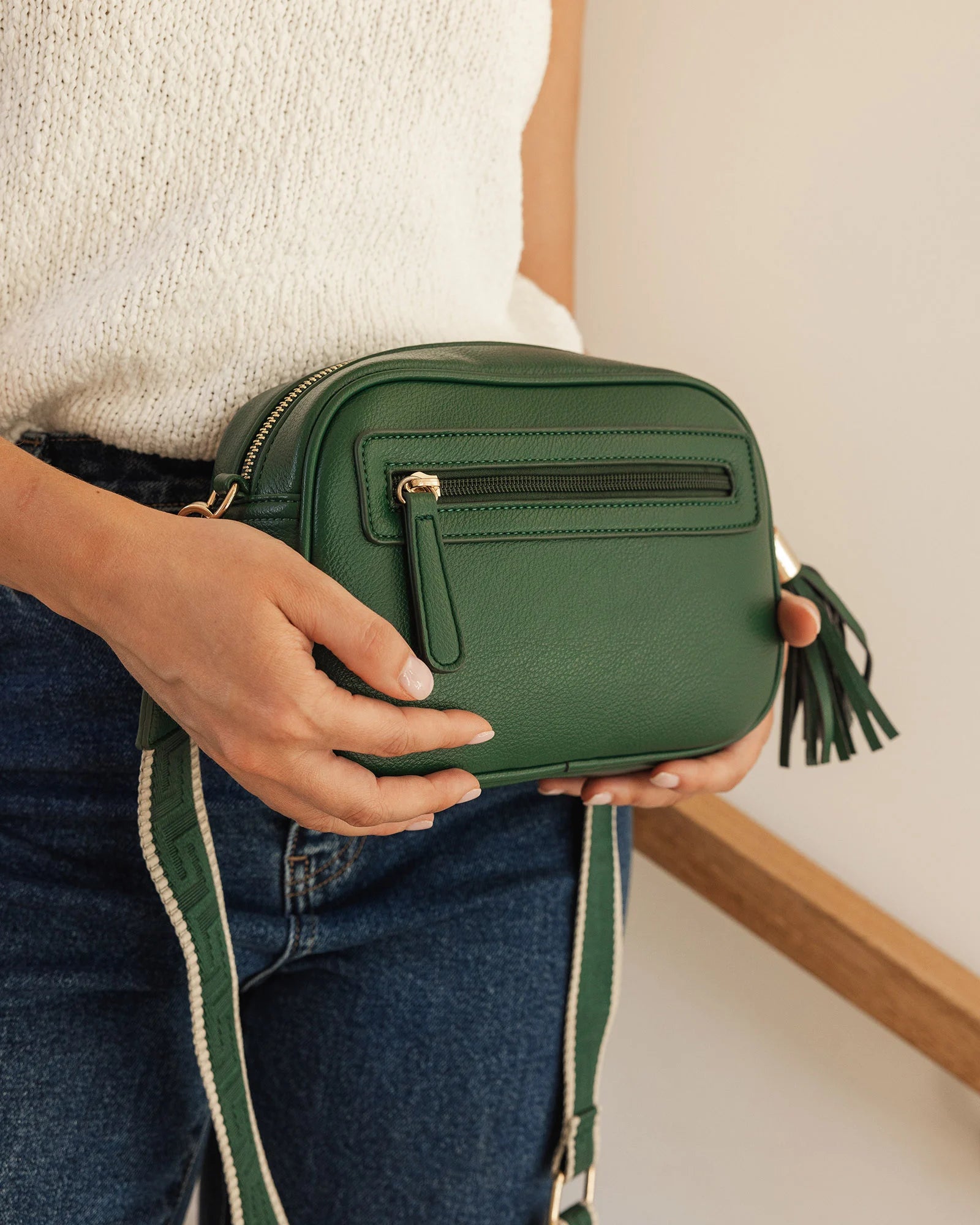 The Louenhide Jacinta Crossbody Bag with Gia Strap is the ultimate everyday bag for women looking for style without compromising function. Now in new season pastel colours and paired with a stylish matching guitar strap, feel luxe and sporty with this soft, camera style bag over your shoulder. Walk out in style with this casual crossbody bag and keep your essentials secure with its slip and zip pockets. The Jacinta is a staple in the Louenhide world, loved by women of all ages and style.