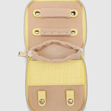 The Louenhide Juniper Jewelry Case is ideal for those who appreciate the finer details in their jewelry storage. Designed with your dynamic lifestyle in mind, this jewellery wallet is compact and portable. Whether placed on your vanity at home or tucked into your luggage for travel, the Juniper ensures your favourite pieces are protected wherever you go. Organize your pieces with the two press stud hooks, slip pocket, drawstring bag, ring roll and earring press stud band. Structured and protecte