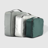 The Louenhide Madras 3 Piece Packing Cube Set will transform the way you travel. Maximize space and minimize bulk with the three varied sizes in three complementary hues. Use the smaller cube for your personal items, the medium for lighter pieces and the largest cube for your chunky knits and jeans.