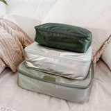 The Louenhide Madras 3 Piece Packing Cube Set will transform the way you travel. Maximize space and minimize bulk with the three varied sizes in three complementary hues. Use the smaller cube for your personal items, the medium for lighter pieces and the largest cube for your chunky knits and jeans.