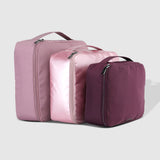 The Louenhide Madras 3 Piece Packing Cube Set will transform the way you travel. Maximize space and minimize bulk with the three varied sizes in three complementary hues. Use the smaller cube for your personal items, the medium for lighter pieces and the largest cube for your chunky knits and jeans.