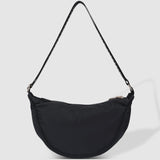 The Louenhide Sylvia Nylon Crossbody Bag is an on-trend style, featuring a modern crescent silhouette.