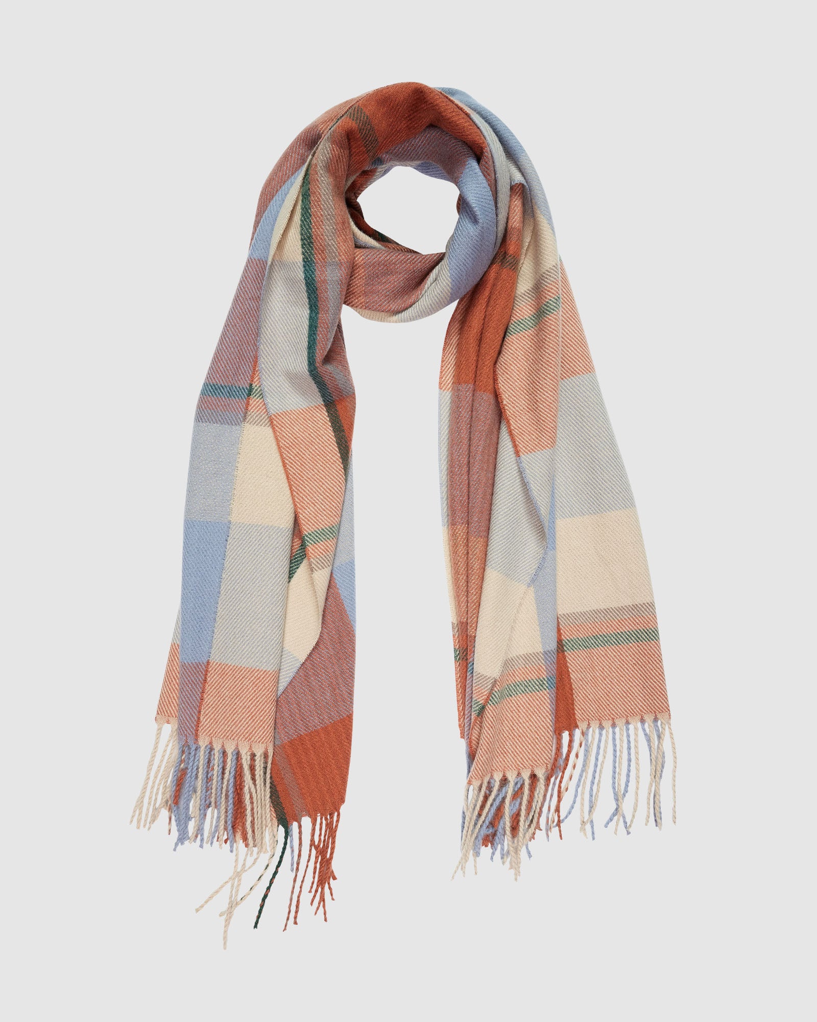 The Louenhide Balmoral Scarf features a cosy plaid pattern that adds a hint of colour to any wintery look.