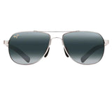 Aviator sunglasses with gradient lenses on a white background
