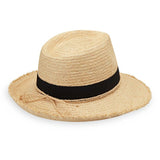 This hat combines effortless style with a laid-back vibe, thanks to its natural fiber weave and subtly frayed brim. Ideal for outdoor festivals, beach parties, or evenings at a tiki bar, it’s the ultimate accessory for sun-soaked adventures. The black ribbon and braided raffia trim add a sophisticated yet casual touch, making it a versatile piece that stands out wherever you go.