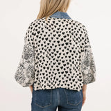 Make a statement with our Karol Cardigan. With the elegant prints made with care by our woman’s co-op in Thailand and our deconstructed vintage upcycled denim, you’ll have all eyes on you.