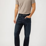 Our Desk to Dinner Machray jean will have you dressed to impress from 9-5 and 5-9. Featuring a longer saddle and a slim-yet-spacious fit through the hip and thigh, with plenty of stretch for all-day comfort and a sleek straight leg opening. This refined dark denim is the perfect everyday staple.
