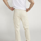 Add a touch of creativity to your wardrobe with a classic style that brings out the fresher side of spring and summer. Our light cream painter pants sit comfortably at the waist, with a relaxed fit, a novelty loophole and an easy access pocket on the sides.