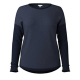 Navy blue sweater on a white background