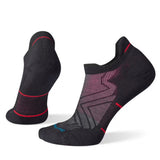 Black athletic socks with red accents on a white background