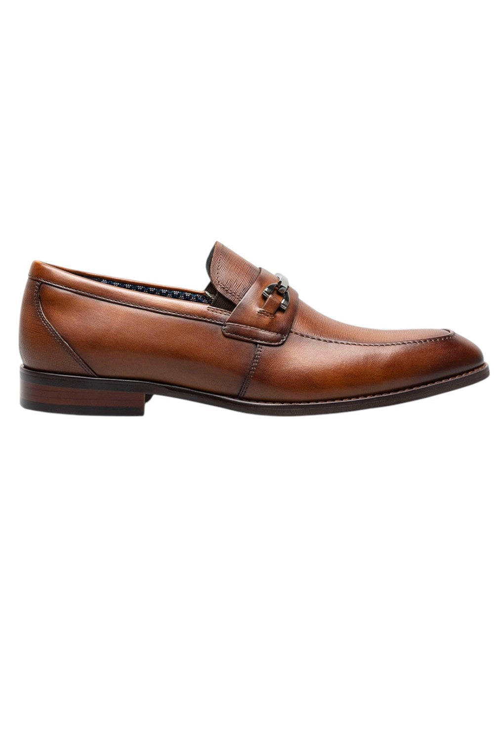 The Stacy Adams Kaylor Moc Toe Bit Slip On features a stylish upper and stacked heel. Highlighted by a stylish metal bit, it also has the comfort of breathable linings and our RedZone cushioned footbed. This slip on style is versatile enough for work, night out, or special event.