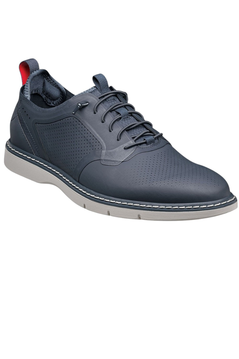 The perfect mix of dress and casual, the Stacy Adams Synchro Plain Toe Elastic Lace Up also effortlessly blends classic and modern style. The result is a versatile shoe that can be worn to the office, a night out, or a weekend away.