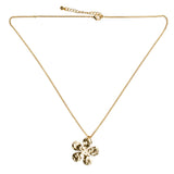 Add a touch of whimsy to your wardrobe with our Hammered Flower Pendant On Chain. The gold plating adds a touch of elegance while the delicate floral design brings a touch of playfulness.