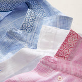 Airy, lightweight linen is our secret to reaching the height of effortless sophistication. A breathable fit meets an easy-to-wear plaid pattern in this warm-weather staple that always looks elevated.