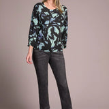 Opt for this relaxed crewneck sweater when you desire casual coziness in a soft yarn blend. The all-over floral print adds an uplifting touch to your look, while drop shoulders enhance comfort and ease of movement. Three-quarter-length sleeves provide the perfect amount of coverage.