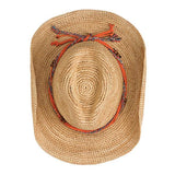 Whether exploring the Southwest or lounging at the beach, this artsy cowboy sun hat will be your new summer favourite. The wire-edged brim makes it easily moldable to your exact style. A faux suede leather and colourful beaded band makes it interesting.