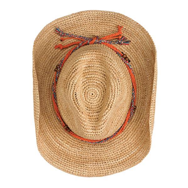 Whether exploring the Southwest or lounging at the beach, this artsy cowboy sun hat will be your new summer favourite. The wire-edged brim makes it easily moldable to your exact style. A faux suede leather and colourful beaded band makes it interesting.