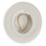 Sophisticated structure and contrast stitching come together in perfect harmony. The Charlie fedora hat looks great when sailing or walking along the water. The neutral tones add a light and airy feel to any outfit, and its packable nature allows this hat to be taken on any adventure. 