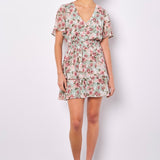 Boasting a mood-boosting watercolour floral print, this mini dress is a must-have for warm days. Crafted from floaty chiffon and lined for comfort, it features a flattering smocked waist, a V-neckline with button-down bodice, and a ruffle-tiered skirt to create movement. Simply style with sandals to complete the look.