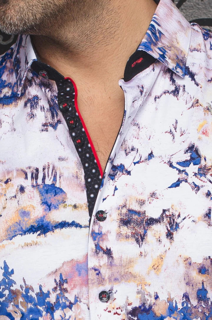 This is a collection of comfortable, performance stretch, fashionable dressy and casual shirts. Stand out from the crowd, thanks to Au Noirs cleaver use of contrasting patterns and sophisticated details. Comfortable with a high quality, performance stretch cotton fabric. 