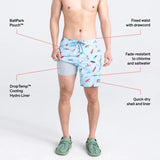 These 2N1 board shorts combine a Slim Fit liner under a fixed-waist shell. The integrated liner is form-fitting through the butt and thighs.Big waves and bold moves. Betawave is the first-ever board short equipped with the BallPark Pouch, providing unreal support in and out of the water.