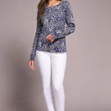 Wrap yourself in effortless warmth and style with this striking sweater, featuring a bold, eye-catching print. Crafted from luxuriously soft cable-knit combed cotton, it delivers the perfect blend of coziness and breathability. Long sleeves offer elegant coverage, while the classic crew neckline completes the look with refined sophistication.