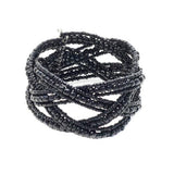 Suzie Blue Braided Beaded Cuff