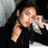 Suzie Blue Star On Star Chain Necklace In Gold Plate