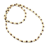 Suzie Blue Long Simple Wooden Necklace