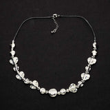 Suzie Blue Silver Plate Beaten Heart Necklace