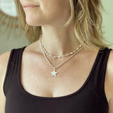 Suzie Blue Silver Plate Double Strand Charm Necklace (Choice of 2)