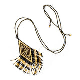 Suzie Blue Beaded Aztec Style Necklace