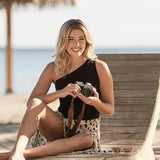 Tribal One Shoulder One Piece Swimsuit