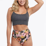 Tribal Reversible Bikini w/ High Waisted Bottom