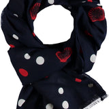 FRAAS Nautical Dot Cotton Print Scarf.