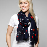 FRAAS Nautical Dot Cotton Print Scarf.