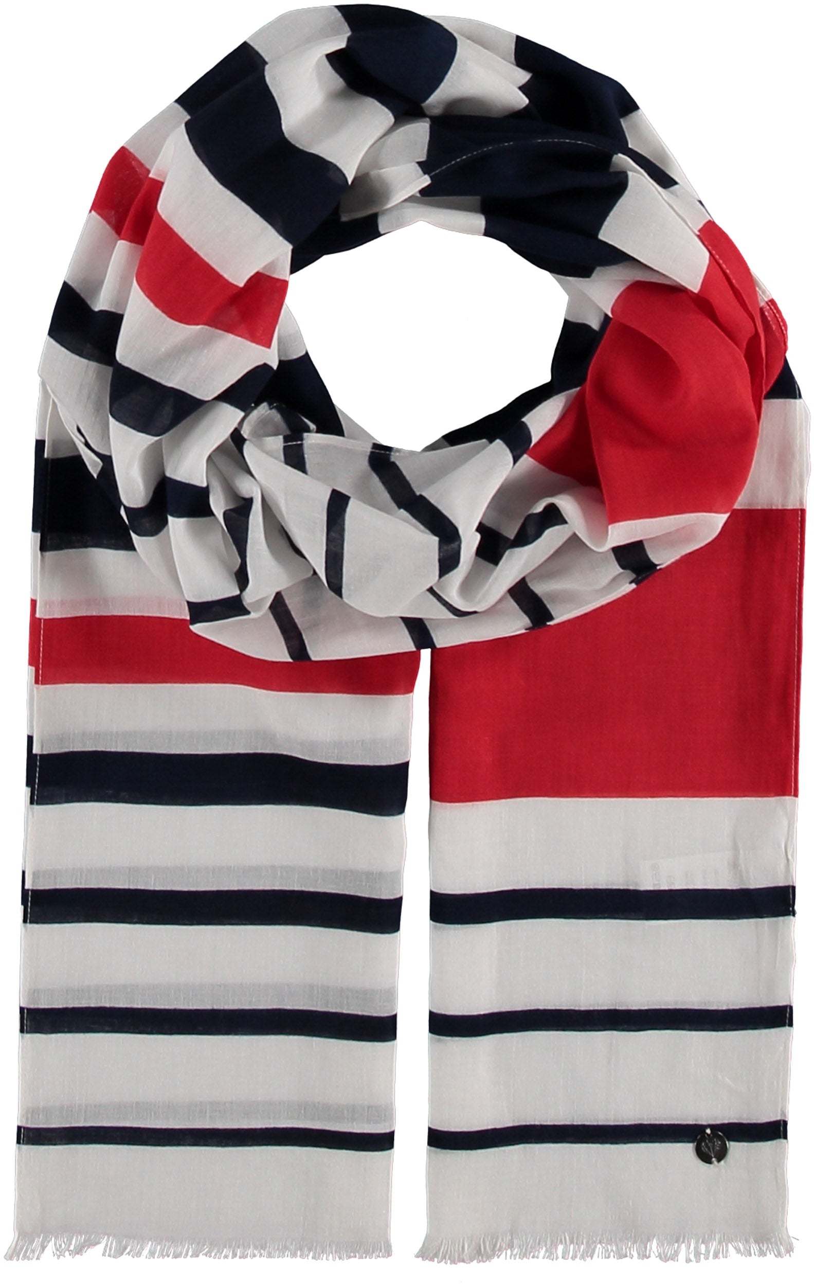 FRAAS Nautical Stripe Cotton Print Scarf.