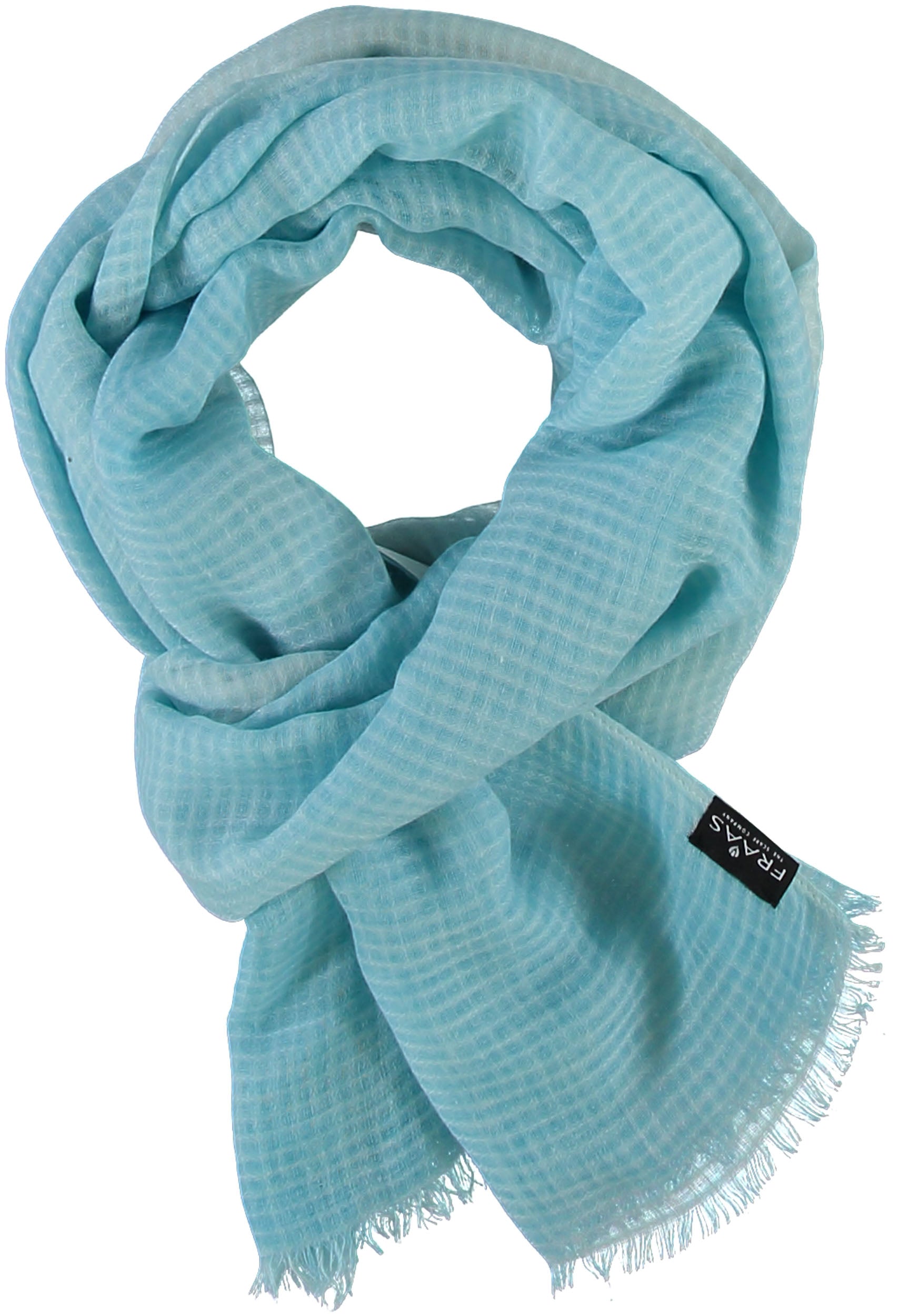 FRAAS Tonal Grid Solid Woven Scarf Wrap.