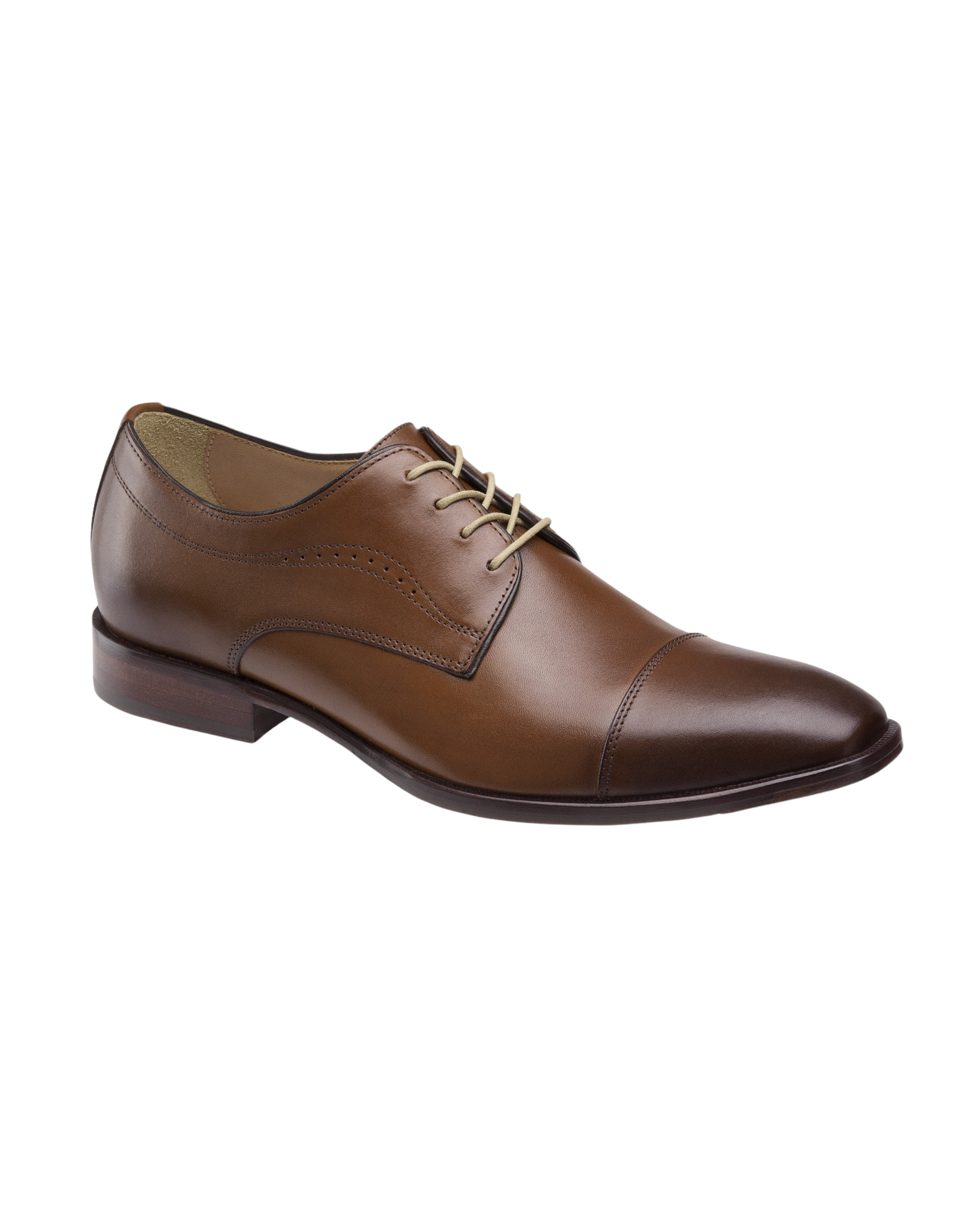 Johnston & Murphy McClain Full Grain Leather Cap Toe in Tan.