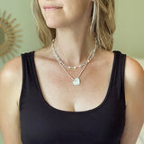 Suzie Blue Silver Plate Double Strand Charm Necklace (Choice of 2)