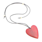Suzie Blue Simple Wooden Heart Necklace