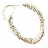 Suzie Blue Multi-Strand Suede And Crystal Bead Necklace